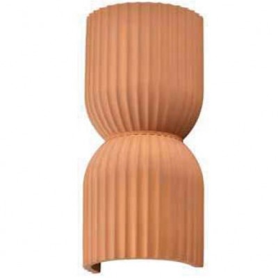 Γύψινη Απλίκα Τοίχου με 2 ντουί GU10 230V Στρογγυλή Τερακότα 43075-T